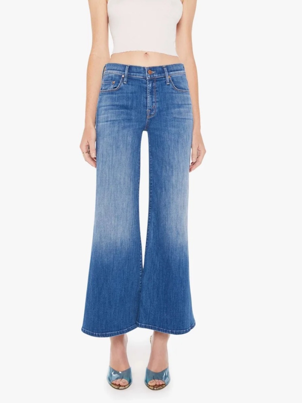 Mother The Down Low Twister Ankle Low Rise Wide Leg Jeans Women’s Sz 28